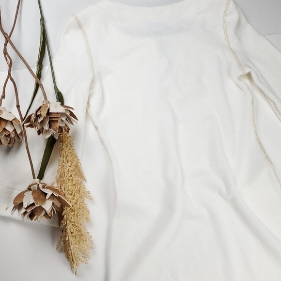 Boston Proper White Fleece Dress Gold Eyelets XXS - Picture 4 of 15